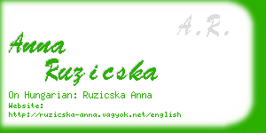 anna ruzicska business card